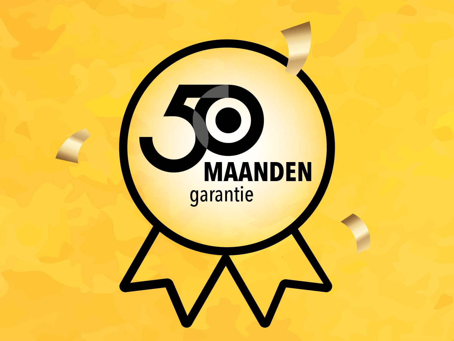 een badge met garantie vermelding